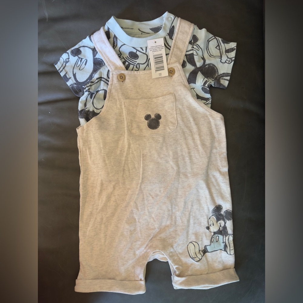 Disney Cream and Blue Mickey Mouse Kids Matching Set